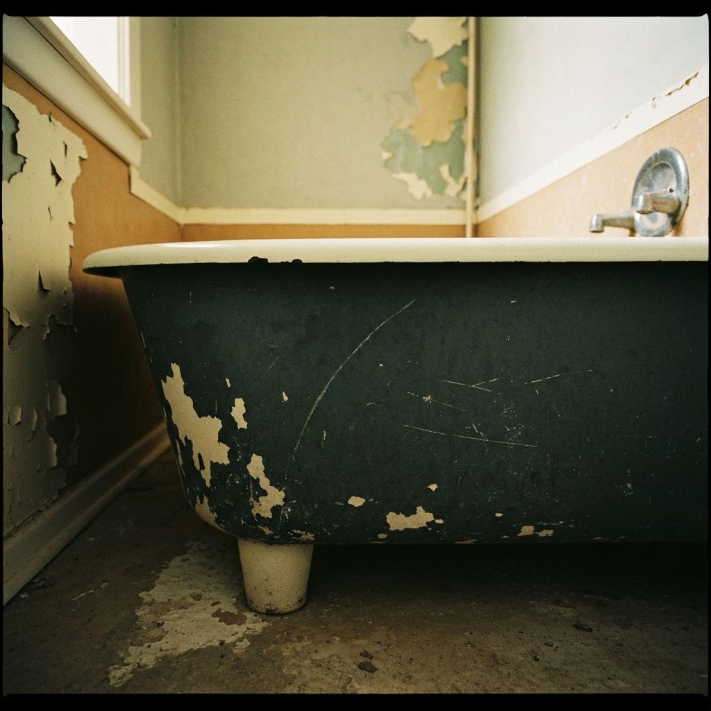 Old bathtub before conversion